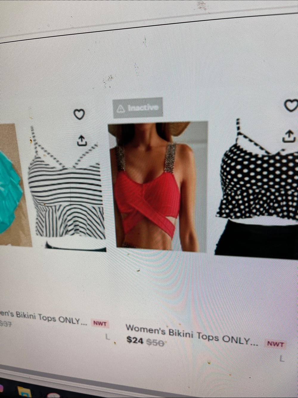 Liquidation Sale !! 4 Bikini Tops Only Stock up Now! NWT Size Large